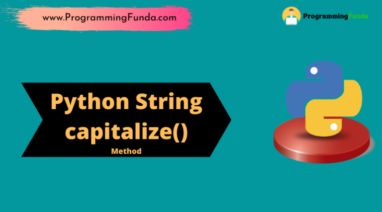 Python String Capitalize Method Programming Funda 7467